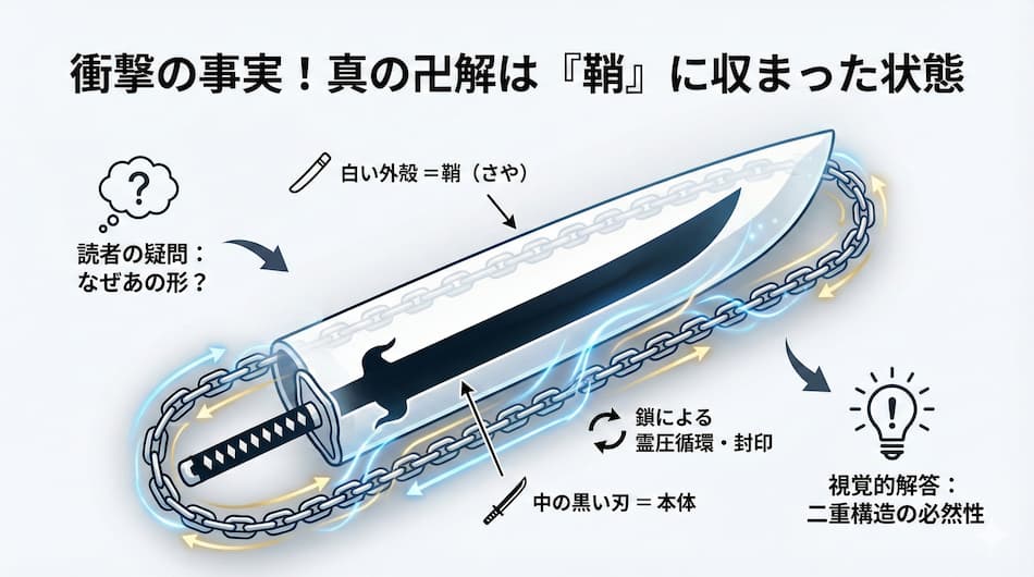 真の卍解は鞘に収まった状態の解説図解