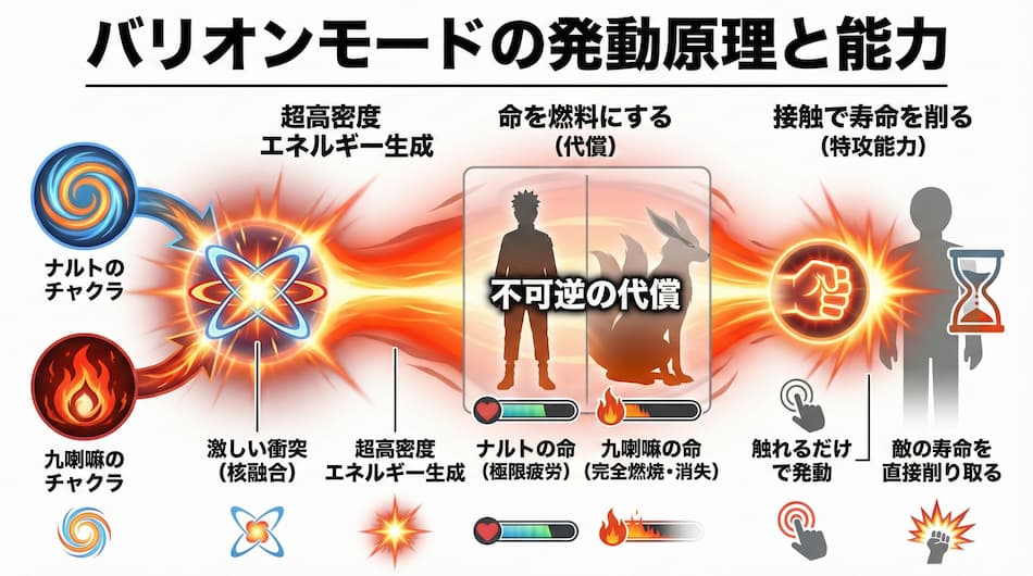 バリオンモードの発動原理と能力の図解