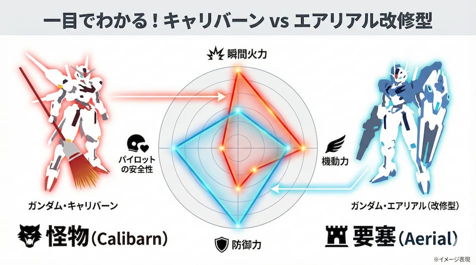 キャリバーンvsエアリアル改修版の図解