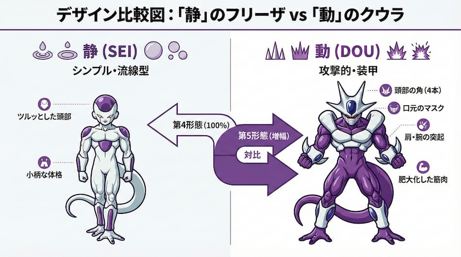 兄クウラと弟フリーザとの違いや外見の図解