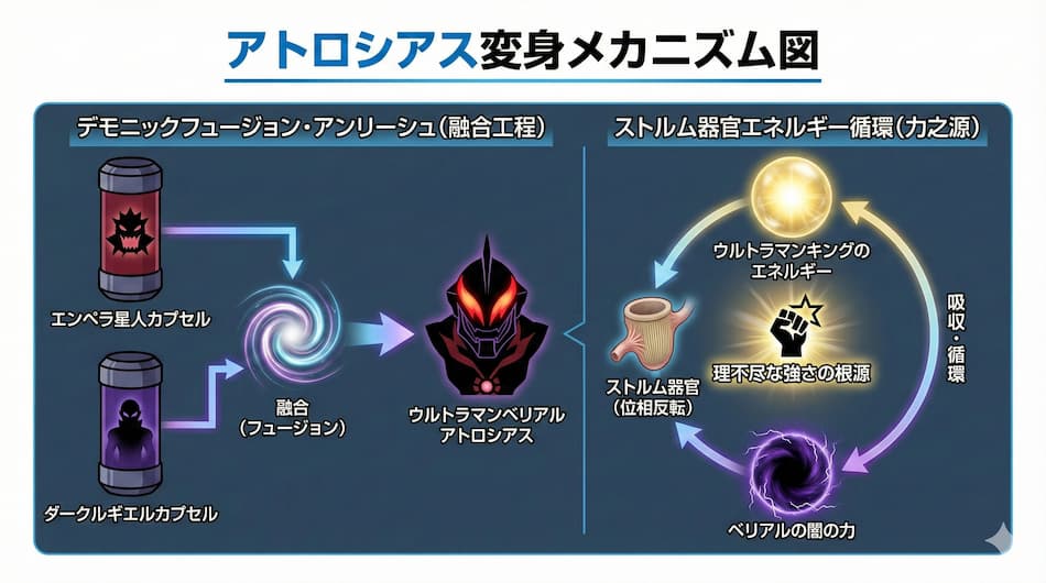 アトロシアス変身メカニズム図