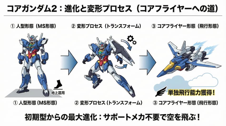 コアガンダム2進化と変化のプロセス