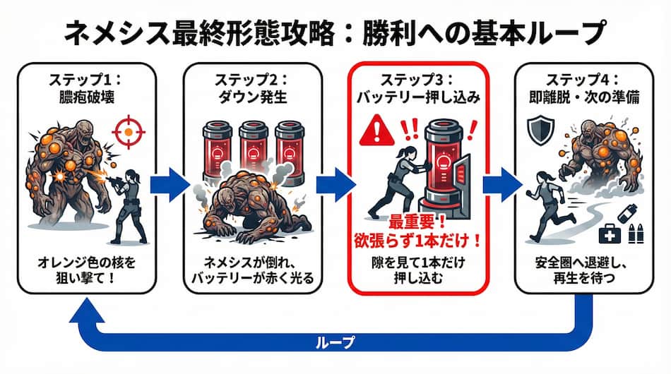 ネメシス最終形態攻略の図解